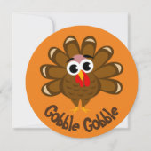 Funny turkey cartoon Thanksgiving diner Kaart (Voorkant)