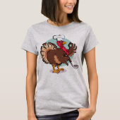 Funny Turkey Chef  Cartoon T-shirt (Voorkant)