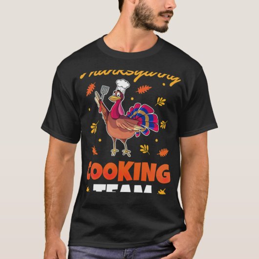 Funny Turkey Chef Outfit Mannen Women Thanksgiving T-shirt (Voorkant)