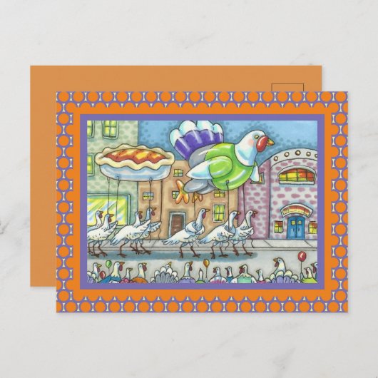 FUNNY TURKEY DAAG PARADE HELIUM BALLOONS BRIEFKAART (Voorkant / Achterkant)