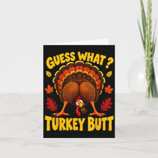 Funny turkey day butt thanksgiving feast food kaart