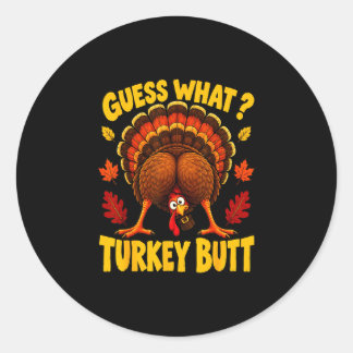 Funny turkey day butt thanksgiving feast food ronde sticker