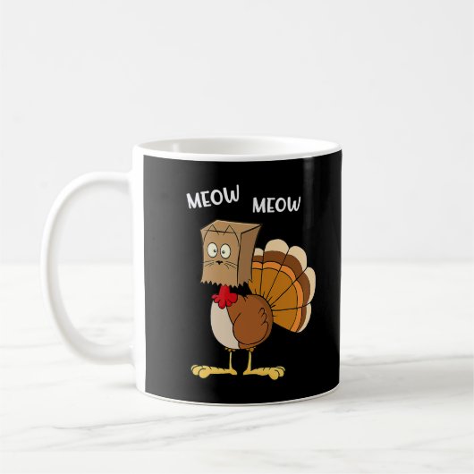Funny Turkey Disgued Cat Meow Thanksgiving Gift Koffiemok (Links)
