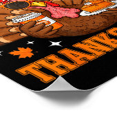 Funny Turkey Drinking Coffee Thanksgiving Bow Girl Poster (Hoek)