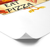 Funny Turkey Eat Pizza Thanksgiving Day Poster (Hoek)