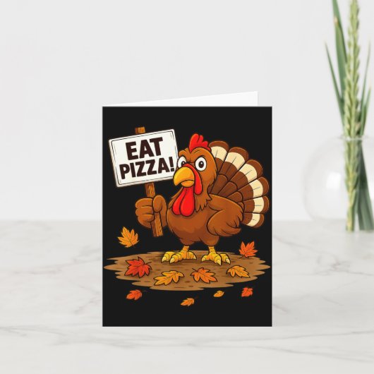Funny Turkey Eat Zza Thanksgiving For Men Women Ki Kaart (Voorkant)