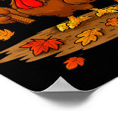 Funny Turkey Eat Zza Thanksgiving For Men Women Ki Poster (Hoek)