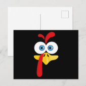 Funny Turkey Face Thanksgiving Feestdagenkaart (Voorkant / Achterkant)