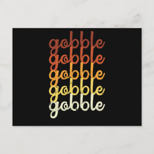 Funny Turkey Gobble Thanksgiving Dinner Briefkaart