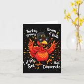 Funny Turkey Gravy Beans And Rolls Cerole Thanksgi Kaart (Gele Bloem)