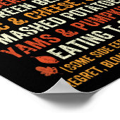 Funny turkey grijsboon pumpkin poster (Hoek)