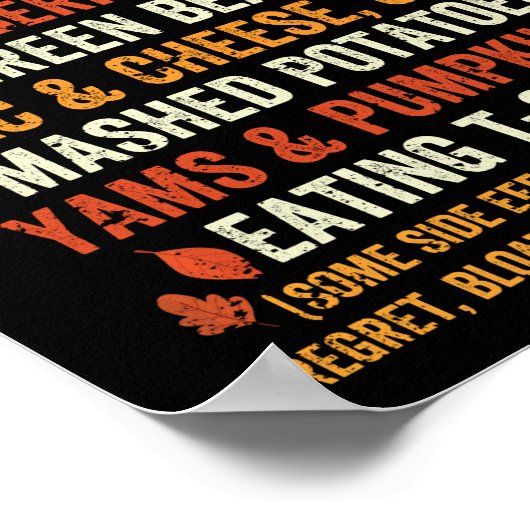 Funny turkey grijsboon pumpkin poster (Hoek)