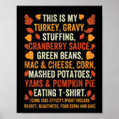 Funny turkey grijsboon pumpkin poster (Voorkant)