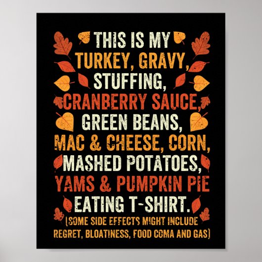 Funny turkey grijsboon pumpkin poster (Voorkant)
