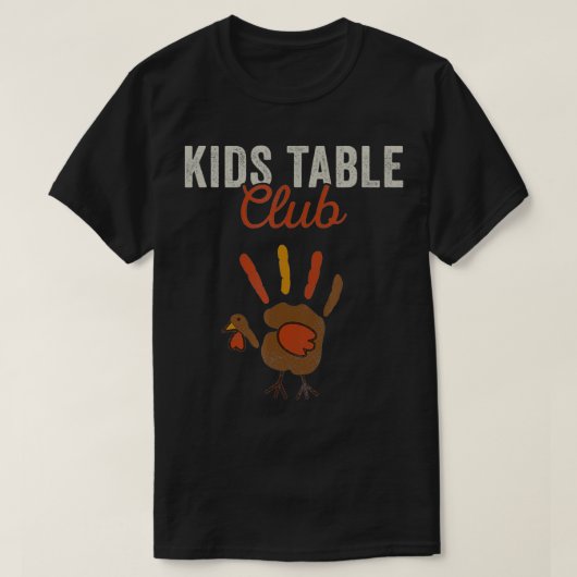 Funny Turkey Hand Kids Table Thanksgiving  T-shirt (Design voorkant)