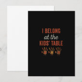 Funny Turkey Hand Kinder Table Thanksgiving Kaart (Voorkant / Achterkant)