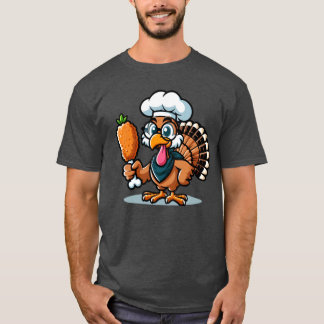 Funny Turkey Holding Fried Chicken Thanksgiving Ir T-shirt