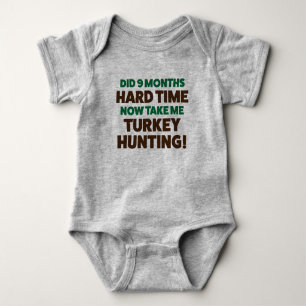 Funny Turkey Hunting Jersey Bodysuit for Baby
