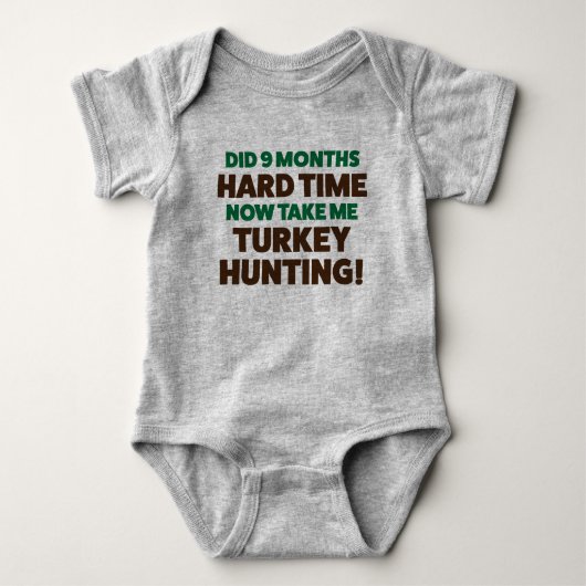 Funny Turkey Hunting Jersey Bodysuit for Baby (Voorkant)
