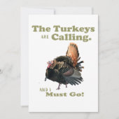 Funny Turkey Hunting Mannen Camo Birthday Invite Kaart (Voorkant)