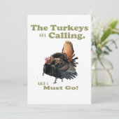 Funny Turkey Hunting Mannen Camo Birthday Invite Kaart (Staand voorkant)