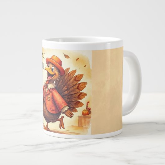 Funny Turkey, Let's Dance with Me, Thanksgiving Grote Koffiekop (Voorkant rechts)