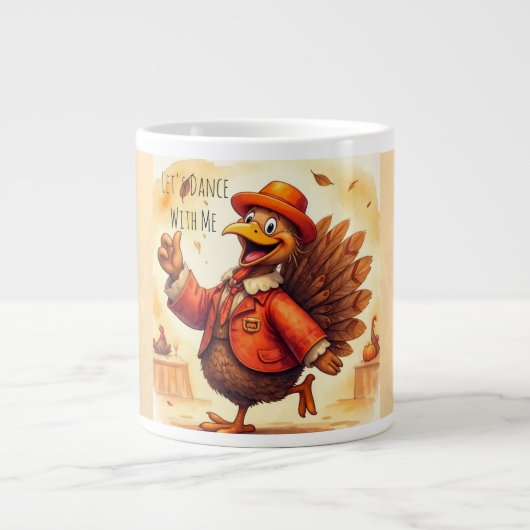 Funny Turkey, Let's Dance with Me, Thanksgiving Grote Koffiekop (Voorkant)
