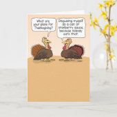 Funny Turkey maakt plannen voor Thanksgiving Kaart (Gele Bloem)