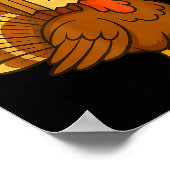 Funny Turkey Meow Thanksgiving Fake Cat Meow Bruh Poster (Hoek)