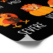 Funny Turkey Pain Scale Thanksgiving Cna Er Nurse  Poster (Hoek)