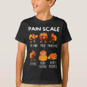 Funny Turkey Pain Scale Thanksgiving Cna Er Nurse T-shirt (Voorkant)
