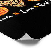 Funny Turkey Peace Love Rad Tech Herfst Thanksgivi Poster (Hoek)