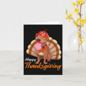 Funny Turkey Pitbull Dog Maple Leaf Herfst Vibes T Kaart (Gele Bloem)