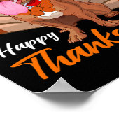 Funny Turkey Pitbull Dog Maple Leaf Herfst Vibes T Poster (Hoek)