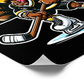 Funny Turkey Playing Ice Hockey Thanksgiving Sport Poster (Hoek)