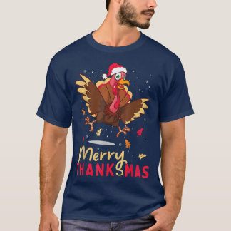 Funny Turkey Santa Merry Thanksmas Kerstdank T-shirt