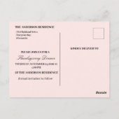 Funny Turkey Save the Date Thanksgiving Briefkaart (Achterkant)