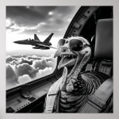 Funny Turkey Selfie Black & White Poster (Voorkant)