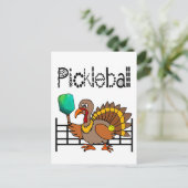 Funny Turkey Speel Pickleball Thanksgiving Briefkaart (Staand voorkant)
