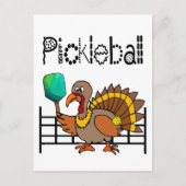 Funny Turkey Speel Pickleball Thanksgiving Briefkaart (Voorkant)