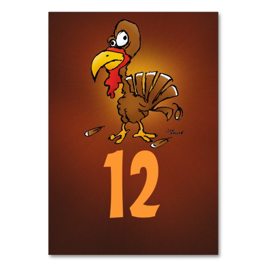 Funny Turkey Table Number Kards Kaart (Voorkant)