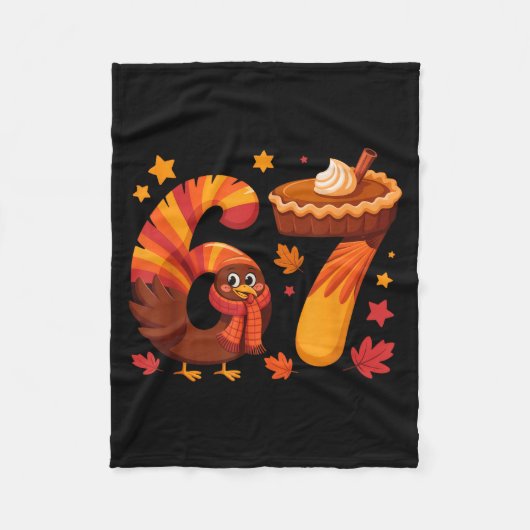 Funny Turkey Thanksgiving 67 Meme Six Seven Fleece Deken (Voorkant)