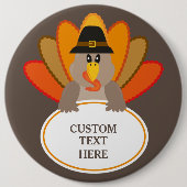 Funny turkey Thanksgiving aangepaste tekst Ronde Button 6,0 Cm (Voorkant)