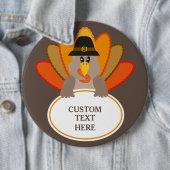 Funny turkey Thanksgiving aangepaste tekst Ronde Button 6,0 Cm (In situ)