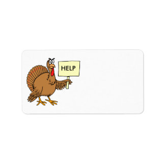 Funny Turkey Thanksgiving Adres Stickers Help