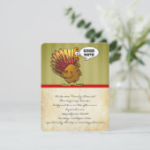 Funny Turkey Thanksgiving Dinner Kaart (Staand voorkant)