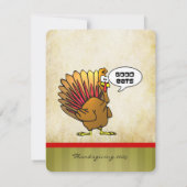 Funny Turkey Thanksgiving Dinner Kaart (Achterkant)