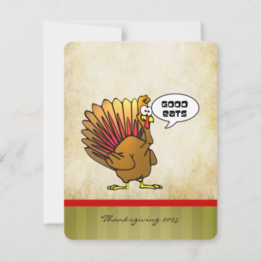 Funny Turkey Thanksgiving Dinner Kaart (Achterkant)