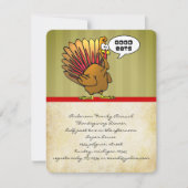 Funny Turkey Thanksgiving Dinner Kaart (Voorkant)