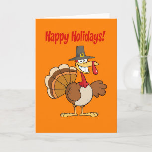 Funny Turkey Thanksgiving Feestdagen Kaart